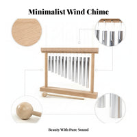 Metal Tubes Wooden Wind Chime Percussion Instrument Natural Wood Educational Wind Chime Included Mallet Wooden Percussion Instrument Stepped Design for Children