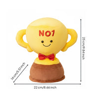 Trophy Stuffed Toy Playful Delight Reward Gift Soft Trophy Award Smiling Face First Place Victor Cup Doll for Kids, Competitions