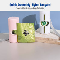 Mini Pet Waste Bag Dispenser, Sturdy Lightweight, Easy Tear, Portable Holder