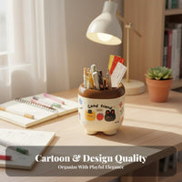 Multi-Compartment Makeup and Pen Holder small Design Desktop Organizer Space-Saving Storage holder adaptable for Students, Office Workers, Dressing Table, Vanity, Bedroom, Dorm Room