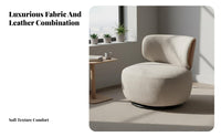 Light Luxury Design Upholstered rotate Armchair Modern Minimalist design Lounge Chair Soft Fabric Upholstery Home Seating firm density Foam pad for Office Professionals, Homeowners, Living Room, Reception Area, studying corner, Dormitory