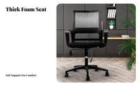 Lumbar Support Ergonomic Mesh Chair with Headrest Reclining Backrest High-Back Mesh Swivel Chair Wheeled Base Office Furniture Quiet Rolling Wheels for Remote Workers, Students, Gamers, Study Room, Computer Desk, Gaming Setup