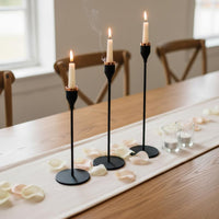 3 Pieces Taper Candle Holder Set Table Centerpiece Modern Metal Candlestick Minimalist Design Candle Holder for Restaurant