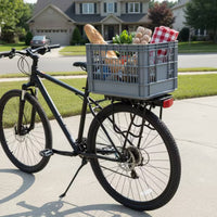 Rear Rack with Guard Bar Heavy Duty Cycle Rear Rack Bike Luggage Carrier Sturdy Aluminum Alloy Reinforced for Tourists