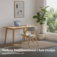 Space-Saving Foldable Chair with Woven Seat Nordic design Household Furniture Stackable Sturdy frame for Apartment Dwellers, Homeowners, Event Organizers, Small Spaces, Dining Room, Kitchen, Balcony