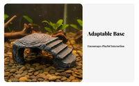Turtle Basking Dock Realistic Geological Formation Design Turtle Basking Ramp Easy to Climb Tortoise Climbing Ladder for Terrarium, Aquarium