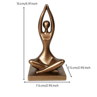 Bronze Meditative Figurine Stylized Sculpture with Base Sculptural Woman Sculpture Abstract for Yogi, Desktop