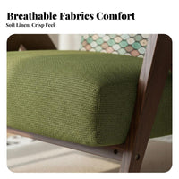 Mid-20th Century-Century Modern Design Wooden Frame Armchair Designer Inspired Angular Frame Armchair Vintage Aesthetic Accent Chair Comfortable Cushioning for Interior Designers, Office Workers, Living Room, Balcony, Bedroom, Reading Nook