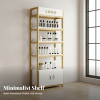 Cosmetic Display Cabinet Large Capacity Salon Product Shelving Unit Strong Load-Bearing Multi-Layer Display Rack for Beauticians, Boutique, Exhibition