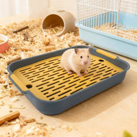 Large Lagomorph Litter Tray and Lagomorph Litter Box with Grid, Removable Double-Layer Pan for Guinea Pigs and Hamsters