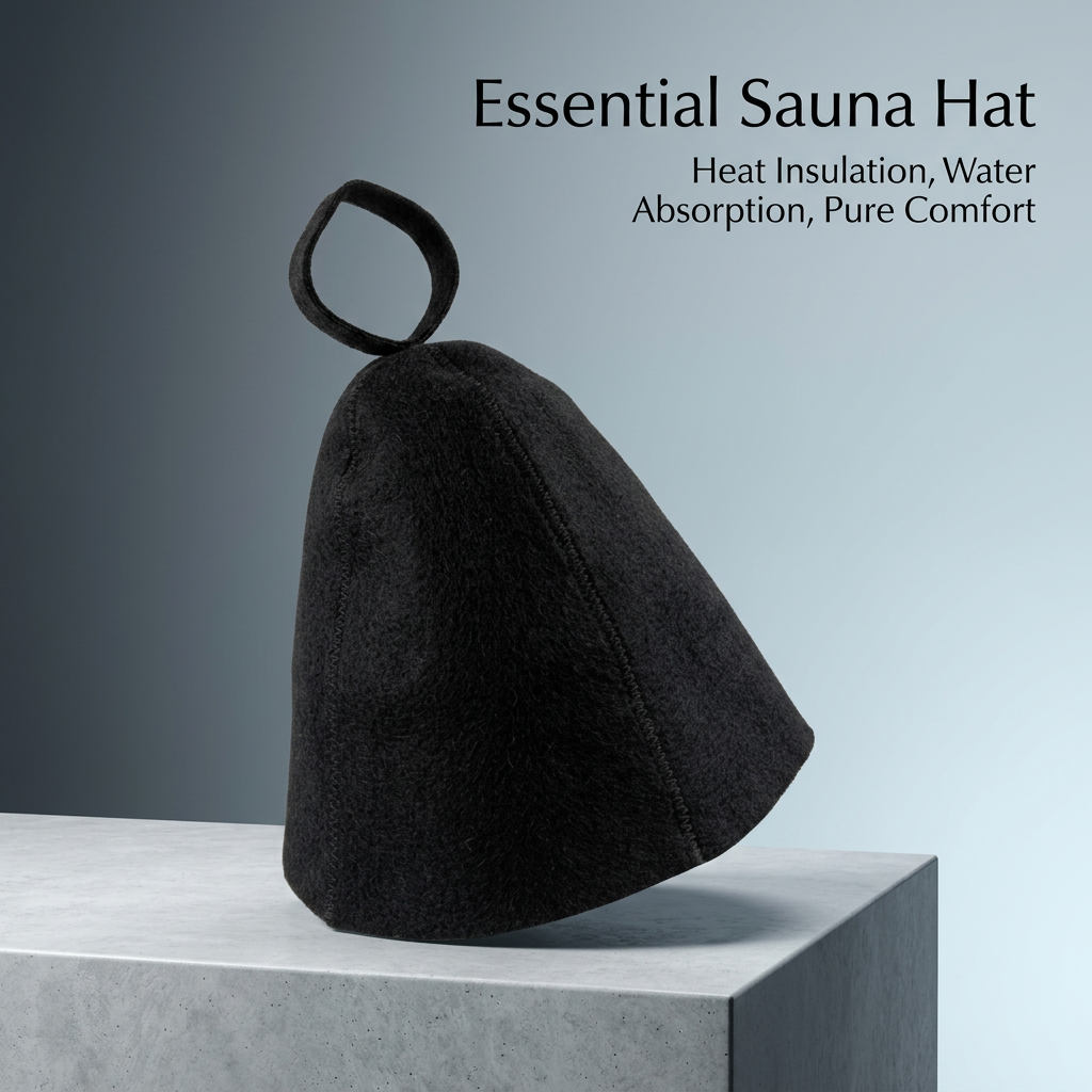 Men Women Steam Bath Wool Cap, Traditional Sauna Steam Room Hat, Dry Headrest Steam Room Essential, Heat Insulating Wool Hat, Water Absorbent Wool Hat