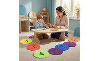 24 Pieces Numbered Carpet Markers Educational Carpet Markers with Numbers Colorful for Teachers, Preschoolers, Classroom, Preschool, Playroom