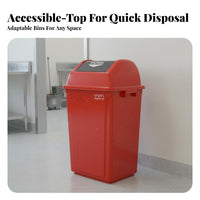 Large Capacity Garbage Can Sturdy PP Material Large Capacity Trash Can Heavy-Duty Garbage Bin for Homeowners, Outdoor, Kitchen, Public Areas