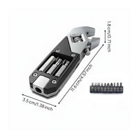 Folding Multitool Wrench Foldable Screwdriver Wrench Portable Stainless Steel Pocket Multitool for Outdoor, Travel