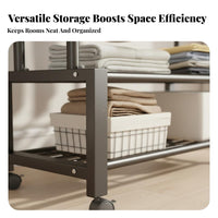 Foldable Freestanding Closet Organizer Space Saving Metal Clothing Storage Rack Easy Assembly Freestanding Wardrobe Rack High Capacity for Apartment Dwellers, Retail Shop Owners, Bedroom, Dorm Room, Basement, Entryway