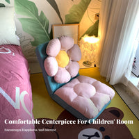 Cute Design Adjustable kids' Floor Lounger Soft and Comfy Convertible Lounger Sofa Washable Cover children's Furniture High-Density Foam for Toddlers, Girls, Parents, Reading Corner, Bay Window, Nursery, Playroom