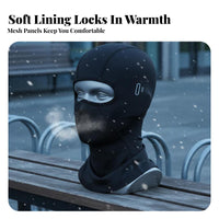 Thermal Fleece Balaclava Stretchy Fleece Lined Ski Face Cover Windproof Motorcycle Face Cover Universal Size Accommodates All