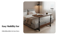 Mobile Design C-Shaped Rolling Cart Multi-Purpose Side Table Space-Saving Nightstand Easy Assembly for Apartment Dwellers, Students, Remote Workers, Bedroom, Living Room, Small Spaces, Home Office