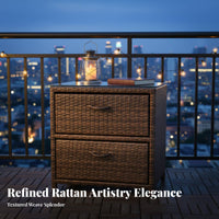 Waterresistant Rattan Door Cabinet sunlight-resistant Multi-Shelf Wicker Cabinet Multifunctional Outdoor Furniture With Doors for Apartment Dwellers, Interior Design fans, Balcony, Garden, Entrance, Hallmanner