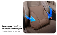 2 Pieces Car Headrest and Support Set Pressure Relief Car Headrest Support Set Breathable Cover Vehicle Seat Comfort Pillows for Drivers