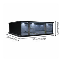 1:64 Scale Parking Garage Highly Detailed Lighted Model Car Scene USB Powered Car Model Display Case for Shelf