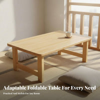 Space-Saving Foldable Tatami Table Sturdy and Long-Lasting Floor Desk High Load Capacity Household Furniture Rounded Corners for Apartment Dwellers, Minimalists, Bay Window, Tea Room, Balcony, Small Areas