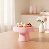 Round Cake Stand Glossy Dessert Stand Minimalist Cake Pedestal Easy-to-Clean for Bakers, Party Hosts, Parties, Buffets
