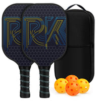 2 Pieces Pickleball Paddle Set with Case Long-Lasting Pickleball Paddle Set with Carry Bag Lightweight Non-Slip for Families