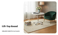 Round Rim Design Adjustable Height Side Table Space-Saving Height Adjustable Bedside Table Multi-Purpose Mobile Laptop Desk Stable & Sturdy for Apartment Dwellers, off-Site Workers, Balcony, Small Areas, Living Room, Home Office