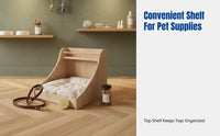 Vintage Design Wooden Pet Sofa with Headboard Shelf Long-Lasting Construction Miniature Pet Sofa Easy to Clean Pet Bed Year-Round Use for Indoors, Living Room, Bedroom, Corner