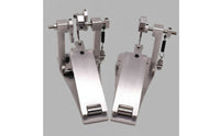 Double Pedal with Twin Beaters Metal Double Bass Drum Pedal Brushed for Drummers, Beginners, Home Practice