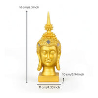 Golden Buddha Head Statue Decorative Buddha Head Statue Spiritual for Desktop