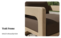 Paddinged Wood Frame Chair Modern Design Paddinged Armchair with Cutout Wood Frame Weather Resistant Outdoor Furniture for Homeowners, Showroom