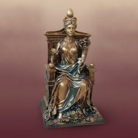 Deity Figurine with Throne Tabletop Deity Figurine Mother Terra Statue Freestanding Decor Sculpted for Collectors, Bookshelf