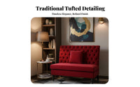 Retro design Upholstered Highrear Armchair Button-Tufted rearrest Living Room Furniture Removable Cover Single Sofa Soft Padded for Hotel Managers, Interior Designers, Cafe Owners, Reception Area, perusing corner, Bedroom, Study