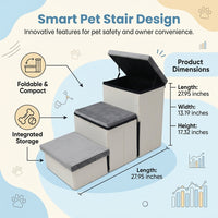 Dog Steps for Bed and Sofa with Foldable Design for Easy Storage, Pet Stairs for Small to Medium in Bedroom and Living Areas