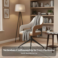 Comfortable Seating Upholstered Swivel Armchair Luxury Aesthetic Dining Chair Modern Design Indoor Furniture High-Resilience Cushion for Design Enthusiasts, Interior Designers, Restaurant, Meeting Room, Reception Area, Kitchen