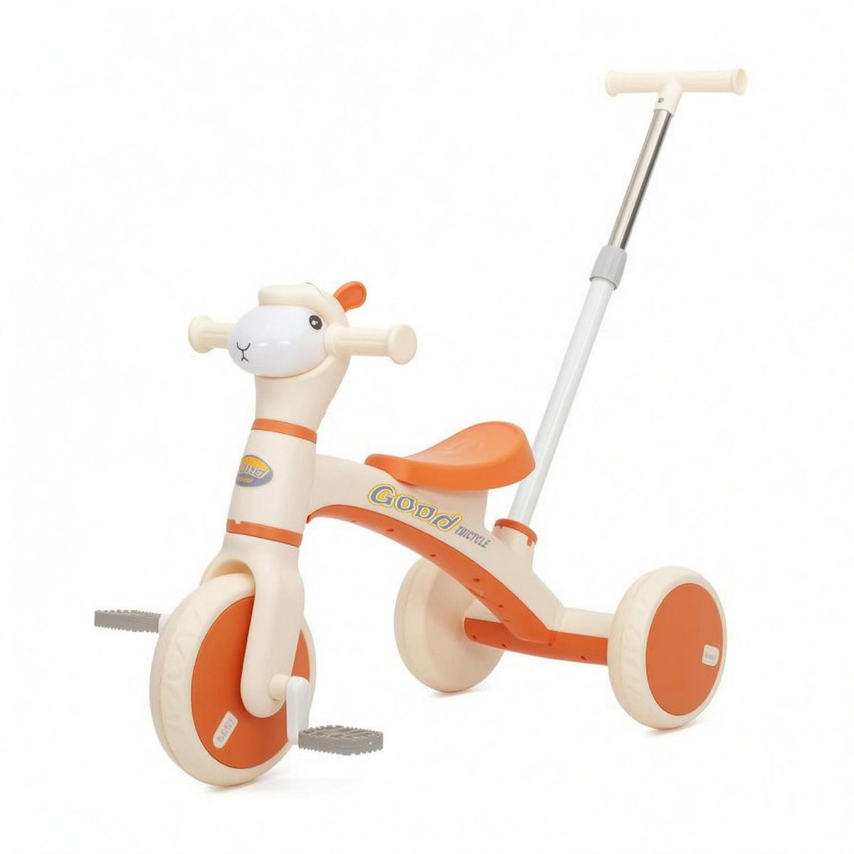 Alpaca Tricycle Adjustable Young Child Tricycle with Push Handle Parentguided Steering Kids Vehicle for Young Children