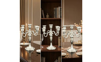 Candlestick with Multiple Arms European Metal Candelabrum Alloy Candle Holder Elegant Candelabra Classic for Dining Table