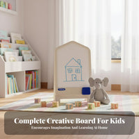 Easy to Clean Kids Drawing Board Material Toddler Standing Art Easel Rounded Corners Erasable Doodle Board Portable for Toddlers, Preschoolers, Girls, Playroom, Preschool, Bedroom, Daycare