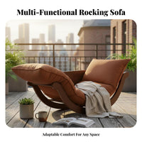 Multi-Functional contourd lounger Small Space space-efficient Rocking Chair Ergonomic Design Household Furniture High Weight Capacity for Apartment Dwellers, Homeowners, Seniors, Balcony, resting, Bedroom, Living Room