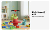 Balance Jumping Sphere Non-Skid Deck Pogo Sphere with Handle Base Pogo Rebounder Wear-Resistant Active Play Toy for Children