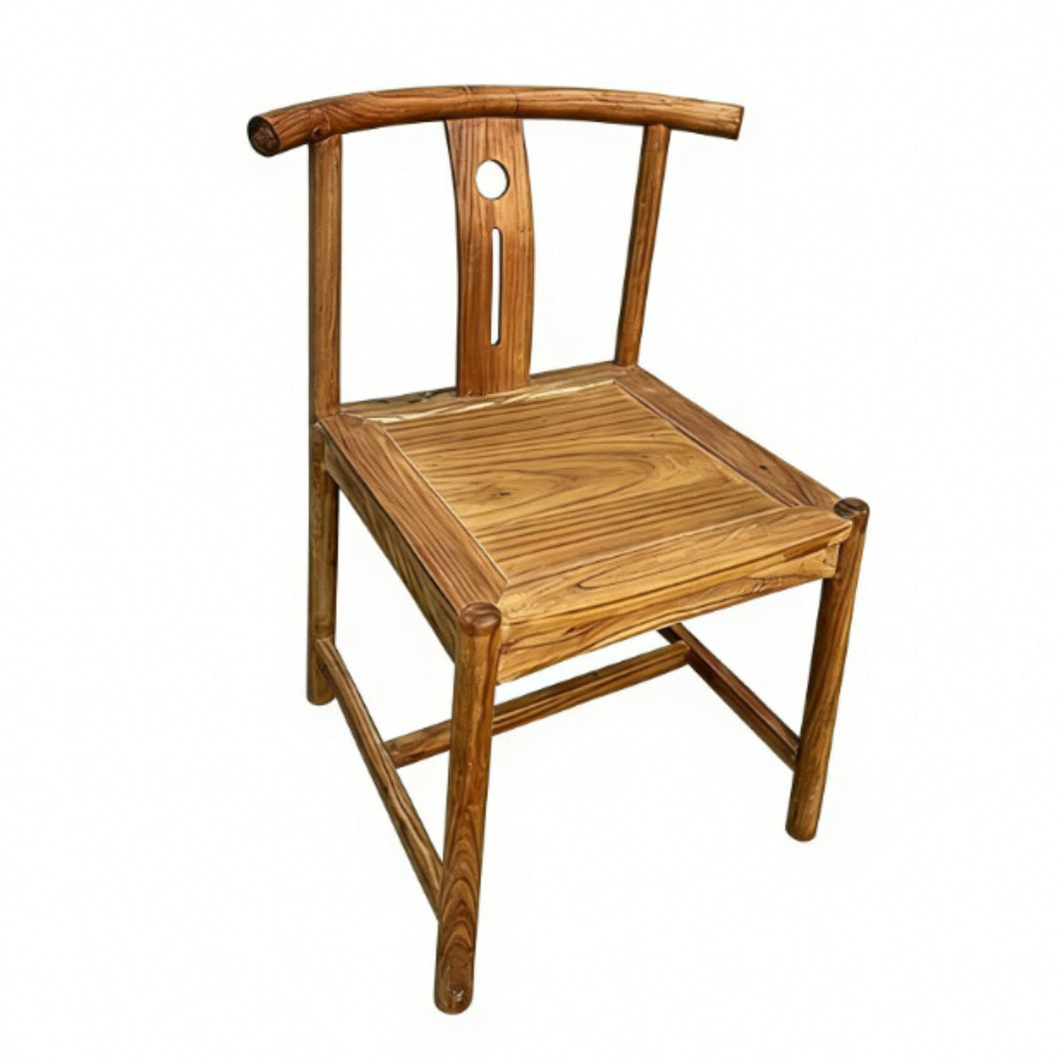 Solid Wood Construction Traditional Chinese Armchair With Armrests Slat-Back Armchair Vintage Design Dining Chair Sturdy for Tea Lovers, Cultural Enthusiasts, Homeowners, Living Room, Restaurant, Home