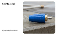 Heavy Duty 360 Degree Rotary Nozzle Rotating Turbo Nozzle Long-Lasting Ceramic Core for Professionals, Industrial Cleaning