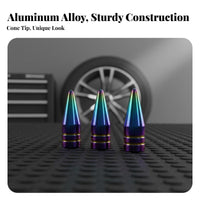 4 Pieces Valve Stem Cover Pointed Tire Valve Cap Easy Installation Universal Dustproof Tire Cap for Vehicle Owners, Garage