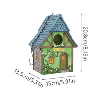 Long-Lasting Resin Birdhouse Cute Cottage Design Yard Decoration Hand Painted Look for Balcony