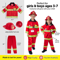 Kids Firefighter Costume Role Play Performance Outfit Set