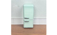 Dollhouse Refrigerator Interior Light Dollhouse Fridge Silver Handles 1:12 Scale Fridge