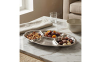Divided Serving Plate Contoured Stainless Steel Serving Tray Rust Resistant Platter Dishware