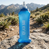 Sports Bottle with Dust Cap Foldable Collapsible Water Bottle Press for Running